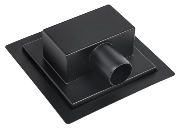 BPS-koupelny Štvorcový sprchový odtokový žľab DL06 CIRCLE G7 BL 15x15 cm, čierny