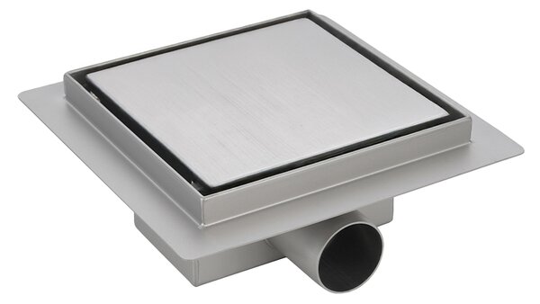 BPS-koupelny Štvorcový sprchový odtokový žľab 2in1 DL06 FIX G1 ST 15x15 cm, satén