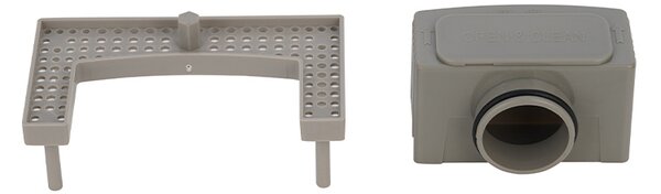 BPS-koupelny Štvorcový sprchový odtokový žľab 2in1 DL06 FIX G1 ST 15x15 cm, satén