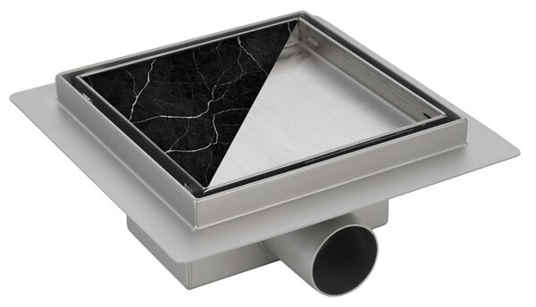BPS-koupelny Štvorcový sprchový odtokový žľab 2in1 DL06 FIX G1 ST 15x15 cm, satén