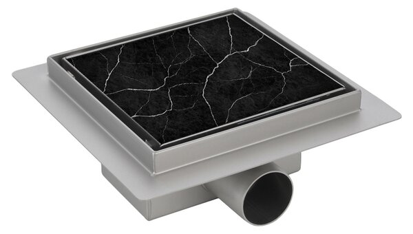 BPS-koupelny Štvorcový sprchový odtokový žľab 2in1 DL06 FIX G1 ST 15x15 cm, satén