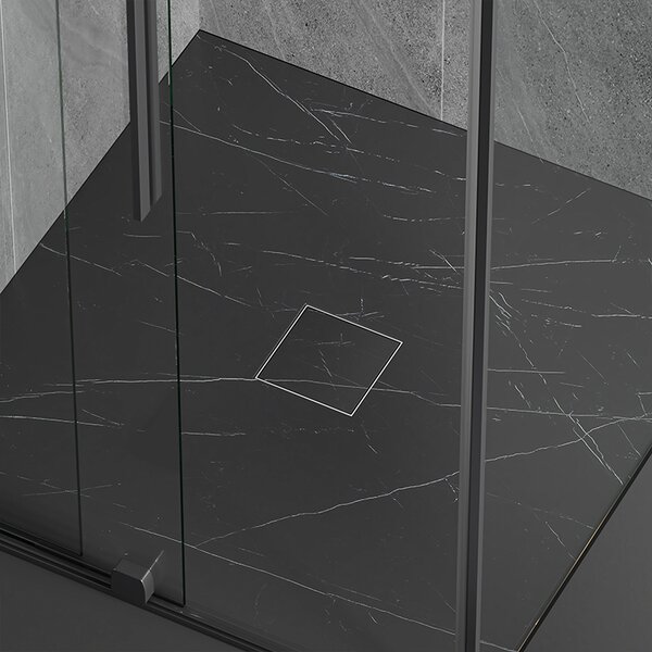 BPS-koupelny Štvorcový sprchový odtokový žľab 2in1 DL06 FIX G1 ST 15x15 cm, satén