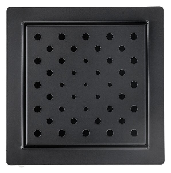 BPS-koupelny Štvorcový sprchový odtokový žľab DL06 CIRCLE G7 BL 15x15 cm, čierny