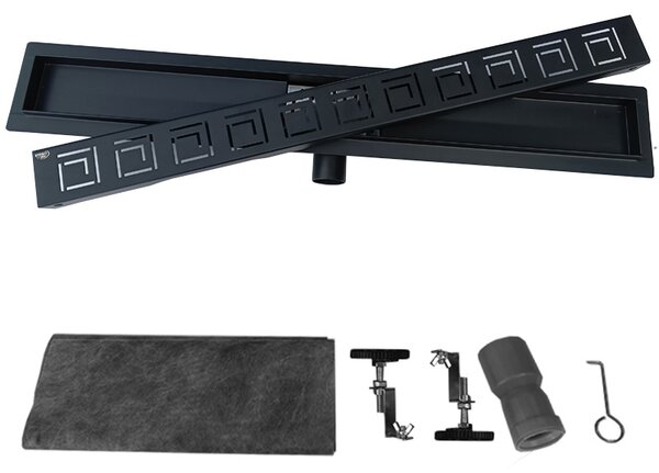 BPS-koupelny Sprchový odtokový žľab DL01 SIGMA G5 BL 70 cm, čierny
