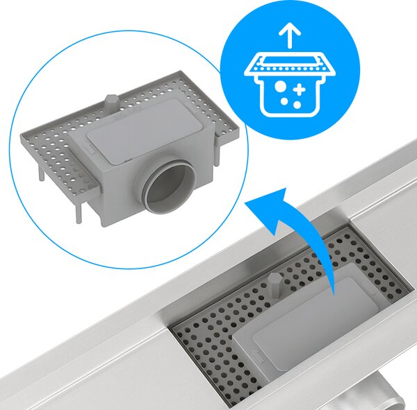 BPS-koupelny Lineárny sprchový odtokový žľab 2v1 DL01 FIX G1 ST 50 cm, satén