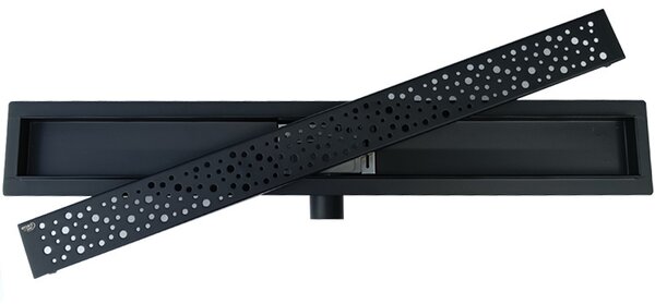 BPS-koupelny Sprchový odtokový žľab DL01 WAVE G5 BL 50 cm, čierny