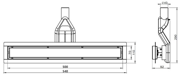 BPS-koupelny Sprchový odtokový žľab 2in1 DL05 360 FIX G1 ST 50 cm, satén