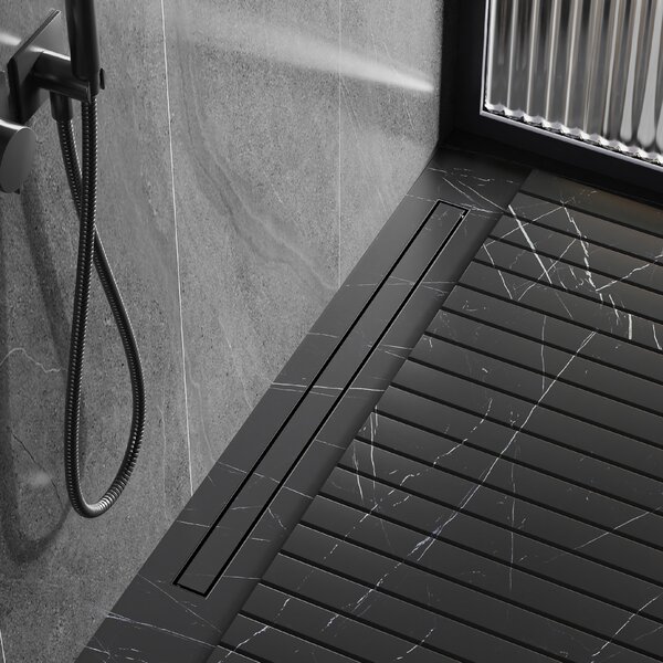 BPS-koupelny Sprchový odtokový žľab 2in1 DL01 FIX G1 BL 50 cm, čierny