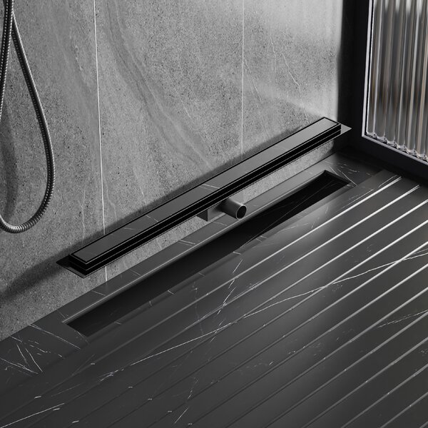 BPS-koupelny Sprchový odtokový žľab 2in1 DL01 FIX G1 BL 50 cm, čierny