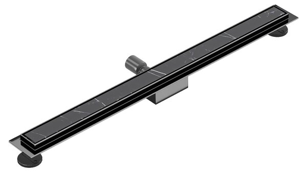 BPS-koupelny Sprchový odtokový žľab 2in1 DL01 FIX G1 BL 50 cm, čierny