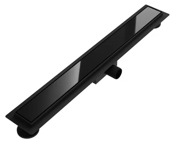 BPS-koupelny Sprchový odtokový žľab 2in1 DL01 GLASS BL 50 cm, čierny