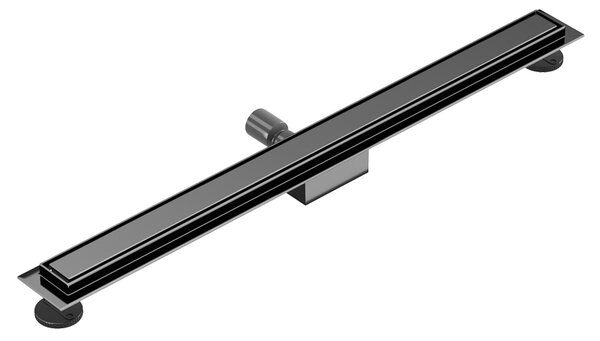 BPS-koupelny Sprchový odtokový žľab 2in1 DL01 GLASS BL 50 cm, čierny
