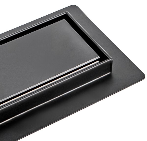 BPS-koupelny Sprchový odtokový žľab 2in1 DL01 GLASS BL 50 cm, čierny