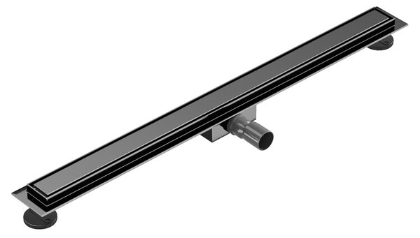 BPS-koupelny Sprchový odtokový žľab 2in1 DL01 GLASS BL 50 cm, čierny
