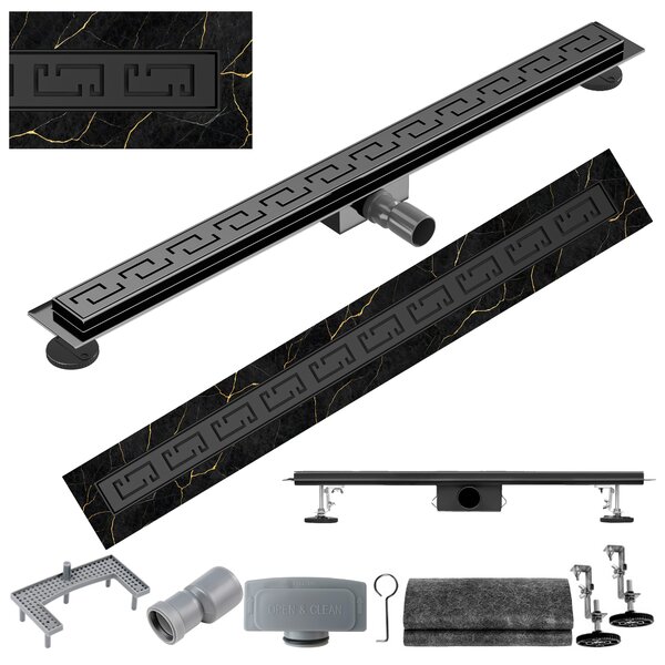 BPS-koupelny Sprchový odtokový žľab DL01 OMEGA G6 BL 50 cm, čierny