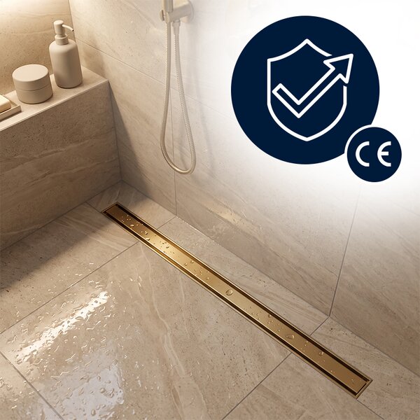 BPS-koupelny Sprchový odtokový žľab DL03 SLIM GL 70 cm, zlatý kartáčovaný