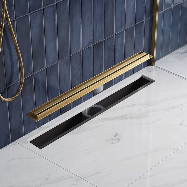 BPS-koupelny Sprchový odtokový žľab DL03 SLIM GL 70 cm, zlatý kartáčovaný