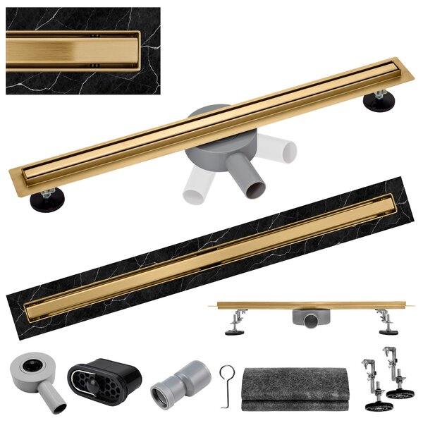 BPS-koupelny Sprchový odtokový žľab DL03 SLIM GL 70 cm, zlatý kartáčovaný