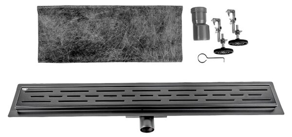 BPS-koupelny Sprchový odtokový žľab DL01 CLASSIC G2 BL 60 cm, čierna