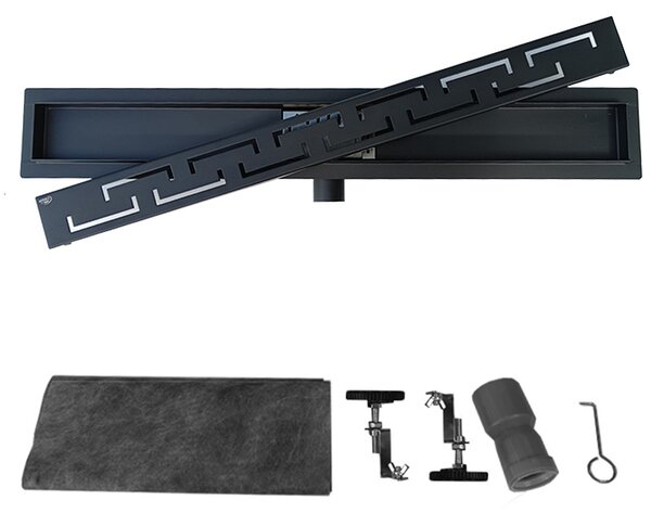 BPS-koupelny Sprchový odtokový žľab DL01 DELTA G4 BL 70 cm, čierny