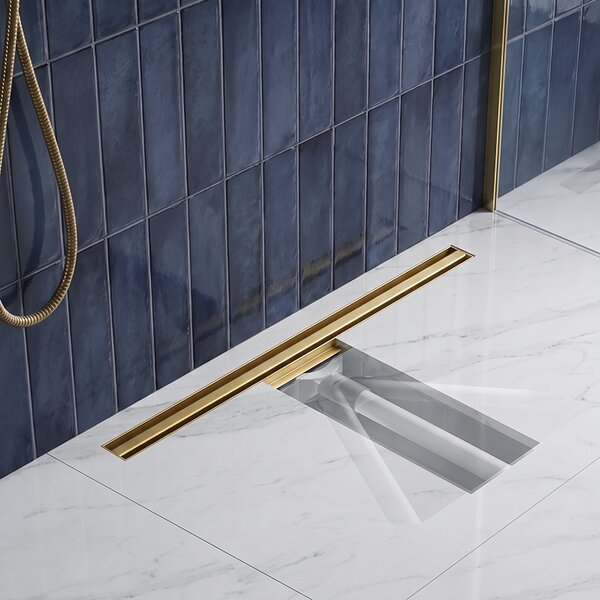 BPS-koupelny Sprchový odtokový žľab DL03 SLIM GL 70 cm, zlatý kartáčovaný