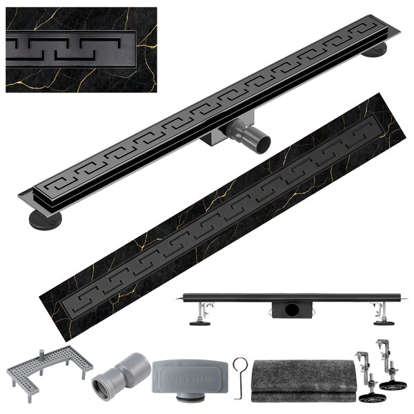 BPS-koupelny Sprchový odtokový žľab DL01 DELTA G4 BL 70 cm, čierny