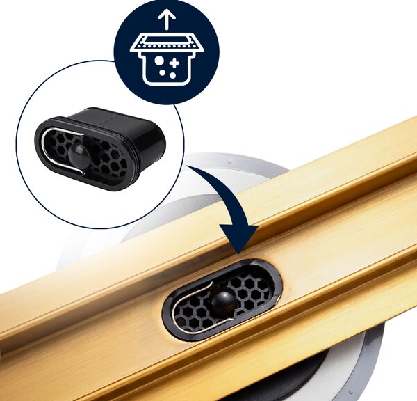 BPS-koupelny Sprchový odtokový žľab DL03 SLIM GL 70 cm, zlatý kartáčovaný
