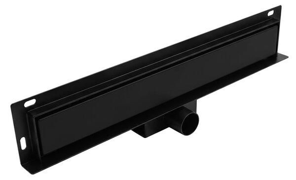 BPS-koupelny Nástenný odtokový žľab 2in1 DL04 MURAL BL 60 cm, čierny