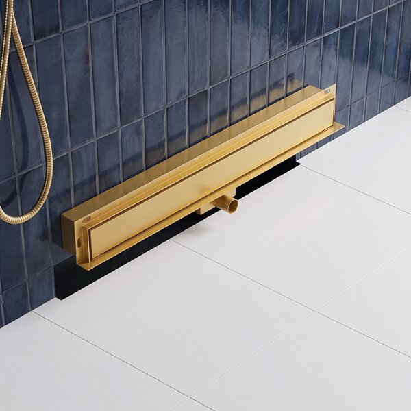 BPS-koupelny Nástenný odtokový žľab 2in1 DL04 MURAL GL 60 cm, zlatý kartáčovaný