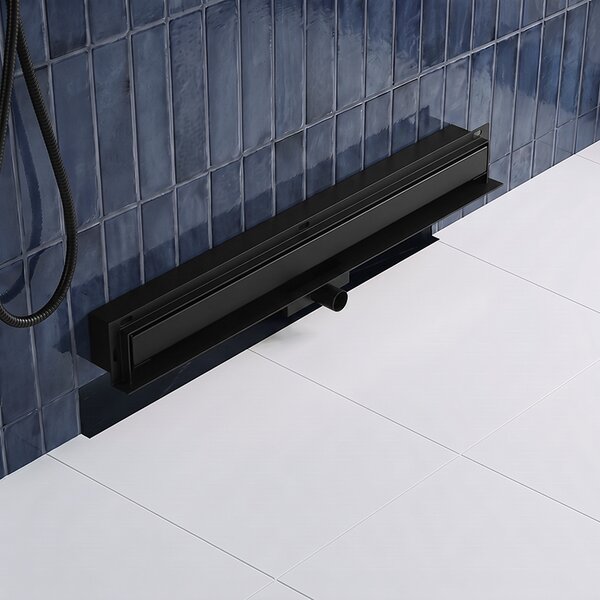 BPS-koupelny Nástenný odtokový žľab 2in1 DL09 WALL BL 60 cm, čierny