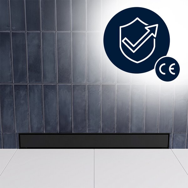BPS-koupelny Nástenný odtokový žľab 2in1 DL04 MURAL BL 60 cm, čierny