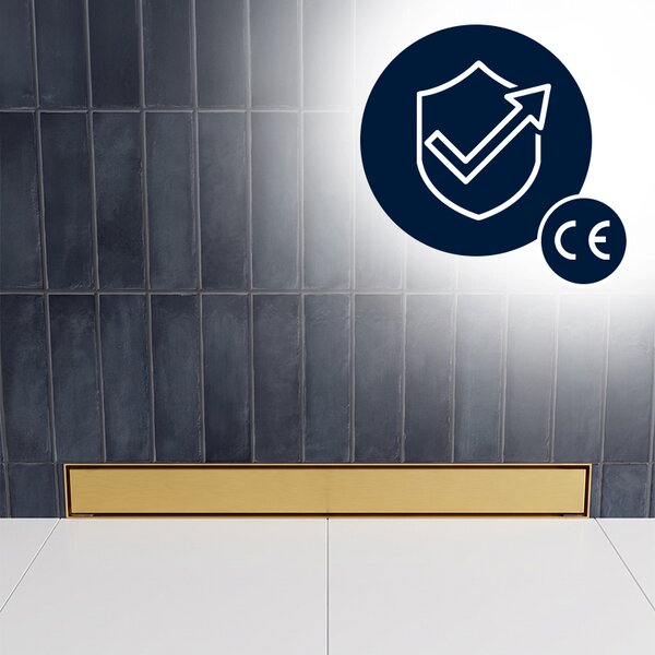 BPS-koupelny Nástenný odtokový žľab 2in1 DL04 MURAL GL 60 cm, zlatý kartáčovaný