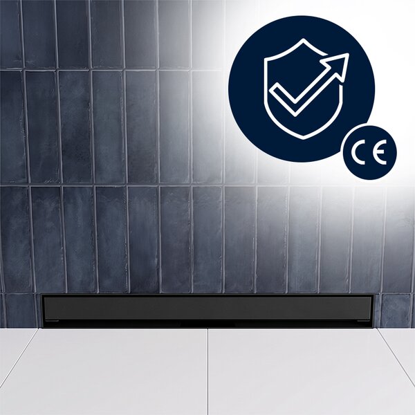 BPS-koupelny Nástenný odtokový žľab 2in1 DL09 WALL BL 60 cm, čierny