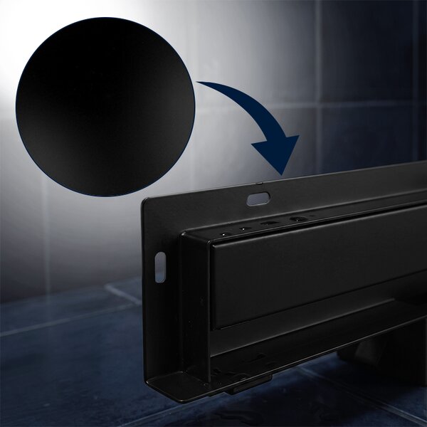 BPS-koupelny Nástenný odtokový žľab 2in1 DL09 WALL BL 60 cm, čierny