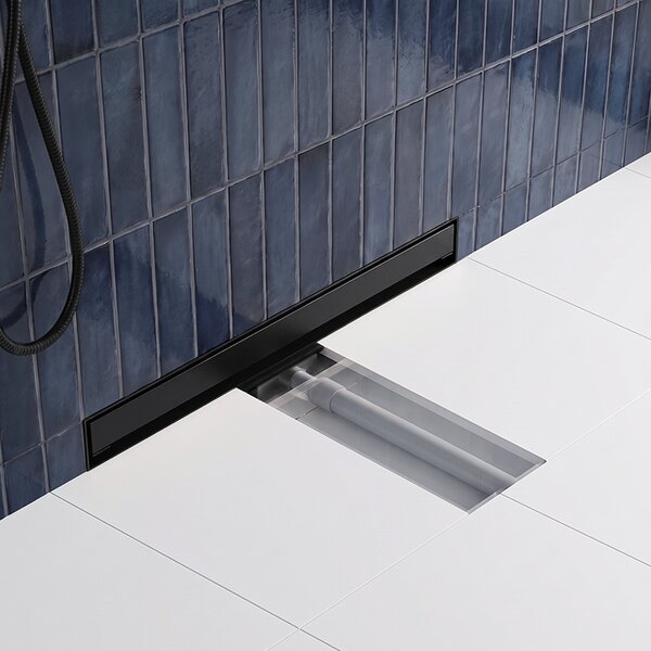 BPS-koupelny Nástenný odtokový žľab 2in1 DL09 WALL BL 60 cm, čierny
