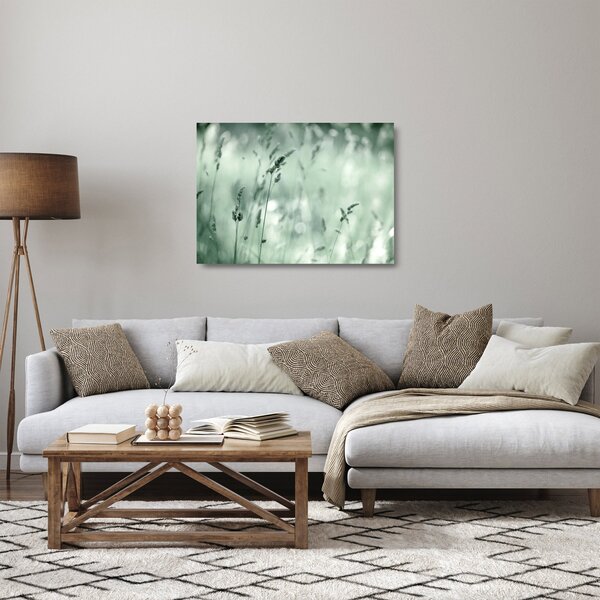 Sklenený obraz - Zelená lúka (70x50 cm)