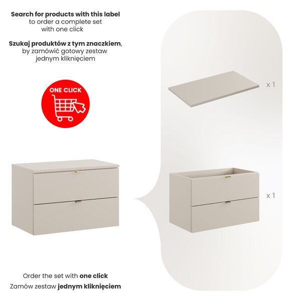 Comad Kúpeľňová skrinka pod doskové umývadlo Dalia Cashmere 80 kašmír mat