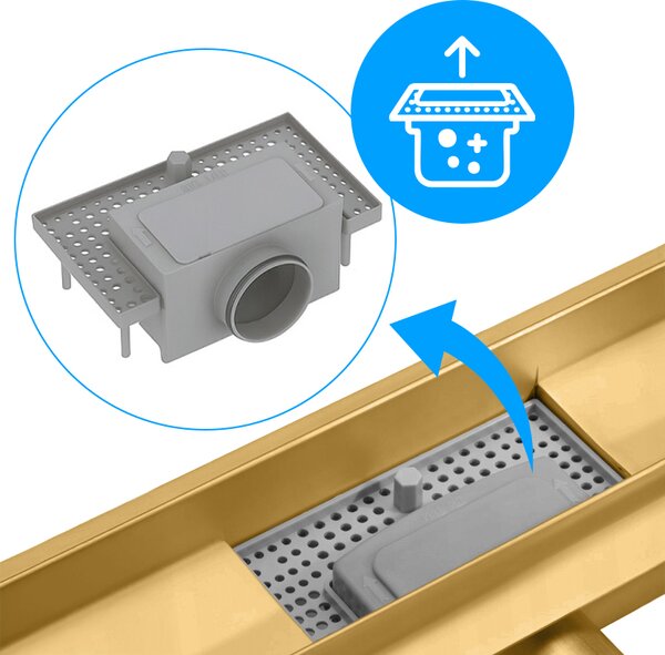 BPS-koupelny Lineárny sprchový odtokový žľab 2v1 DL01 FIX G1 GL 60 cm, zlatý