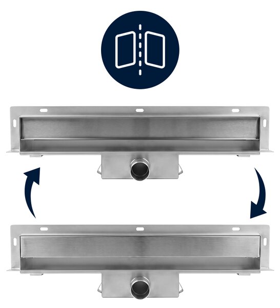 BPS-koupelny Nástenný odtokový žľab 2in1 DL09 WALL ST 70 cm, satén