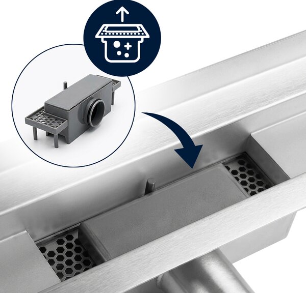BPS-koupelny Nástenný odtokový žľab 2in1 DL09 WALL ST 70 cm, satén