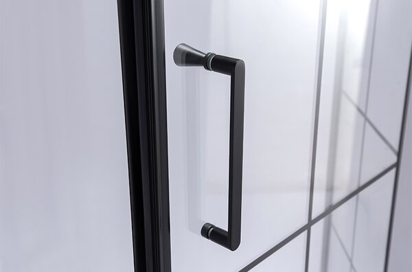 BPS-koupelny Päťuholníkový sprchový kút BS06A 80x80 čierna/transparent + vanička ST07A WH biela
