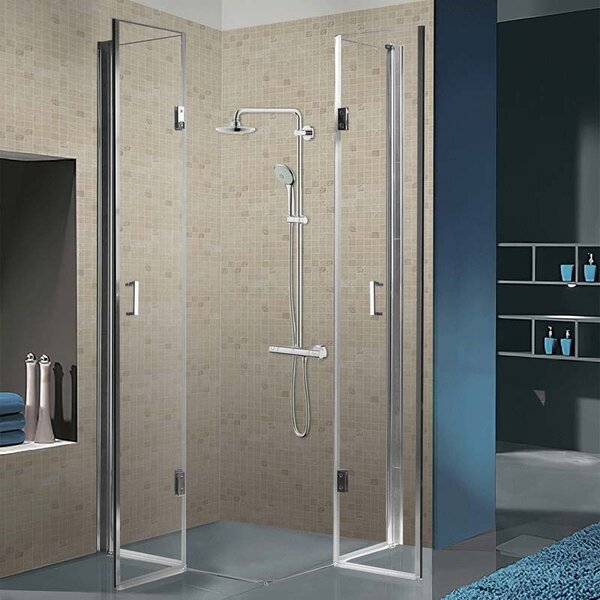 BPS-koupelny Štvorcový sprchový kút KZ1290B 90x90 chróm/transparent + vanička ST02B WH biela