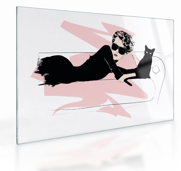 Sklenený obraz - Fashion lady (70x50 cm)