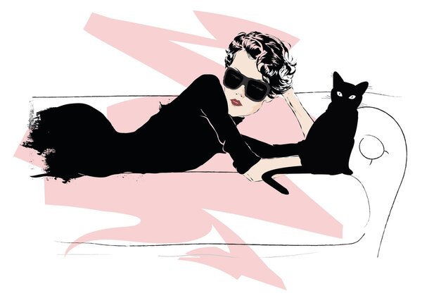Sklenený obraz - Fashion lady (70x50 cm)