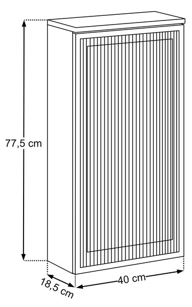Comad Kúpeľňová horná skrinka 40 cm Sombra Green rákosovo zelená so sklenenými dvierkami s LED podsvietením