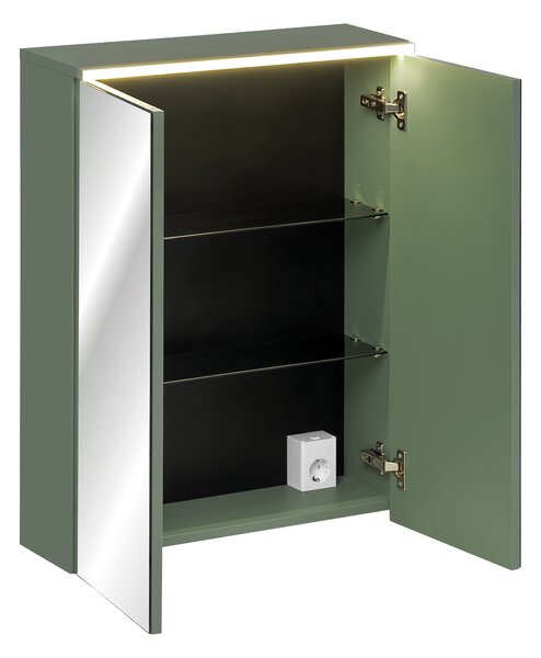 Comad Kúpeľňová zrkadlová skrinka 60 cm Sombra Green rákosovo zelená