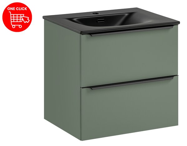 Comad Kúpeľňová skrinka s nábytkovým umývadlom Sombra Green 60 rákosovo zelená