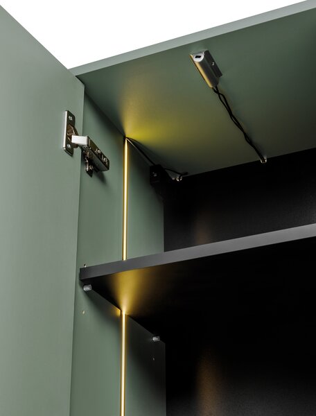 Comad Kúpeľňová horná skrinka 40 cm Sombra Green rákosovo zelená s LED podsvietením