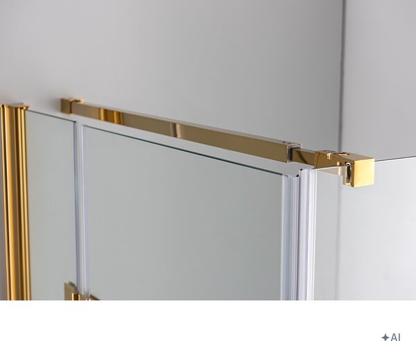 BPS-koupelny Štvorcový sprchovací kút KZ1390B GL 90x90 zlatá/transparent - bez vaničky