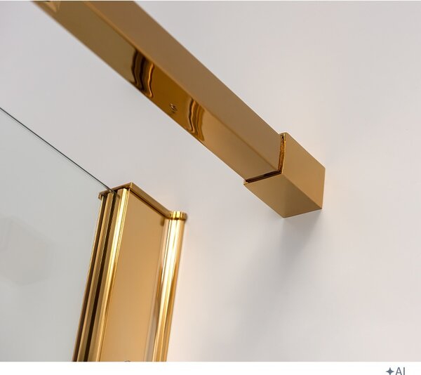 BPS-koupelny Štvorcový sprchovací kút KZ1390B GL 90x90 zlatá/transparent - bez vaničky